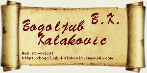 Bogoljub Kalaković vizit kartica